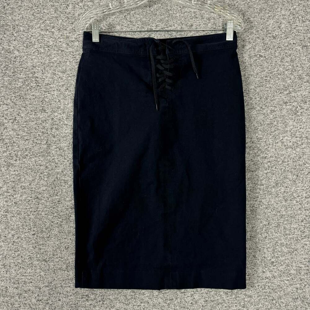 Ralph Lauren Black Label Women's Size 4 Dark Blue Cotton Pencil Skirt